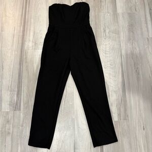 Elegant Black Strapless Jumpsuit